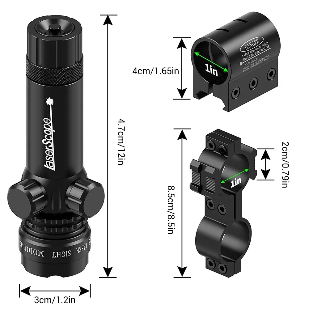 Viseur laser vert compatible avec rail Picatinny M-Lok, fusil à profil  ultra-bas, visée laser