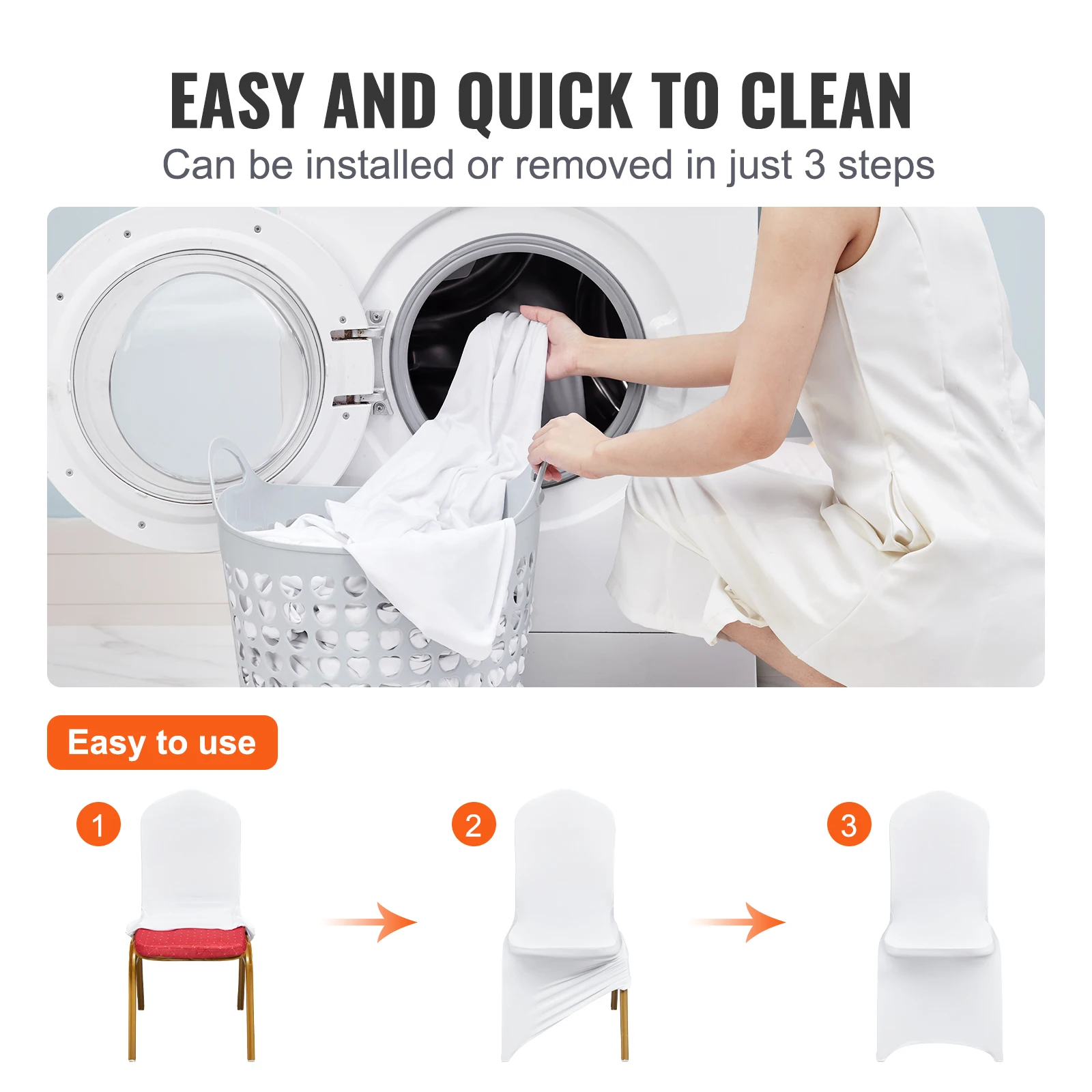 Chair Covers 12/30pcs Spandex Wedding Washable Protective Slipcovers Wedding Holiday Banquet Universal