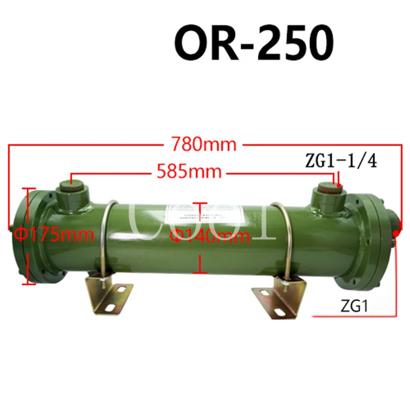OR-250 Tubular Water Cooler Hydraulic Oil Heat Exchanger With 32 Copper Tubes Inside
