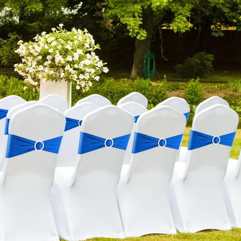 100 Fasce Elastiche Per Sedie In Spandex Con Fibbia – Oro, Per Matrimoni E Feste