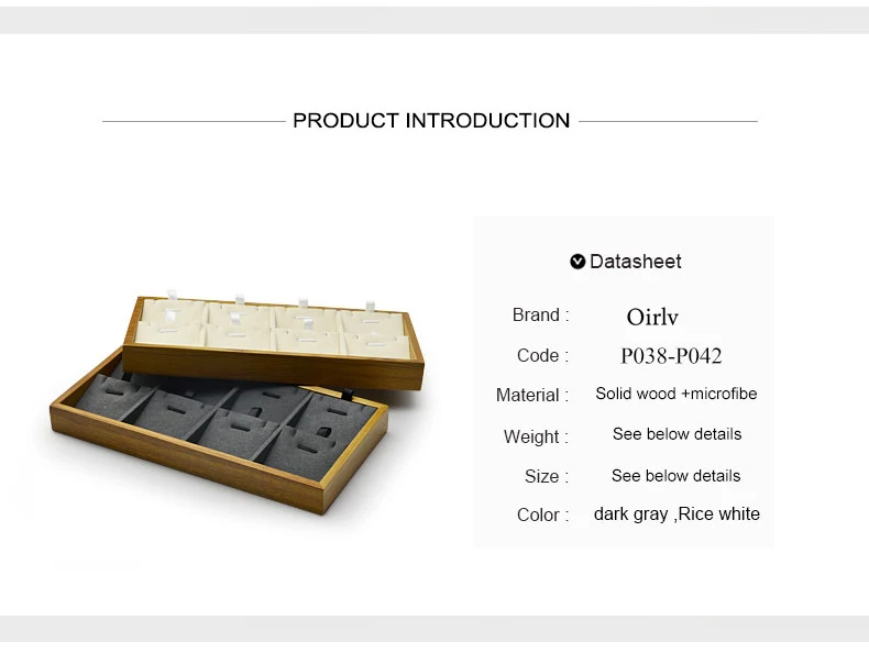 Oirlv Schmuckständer aus Holz, Juwelier-Aufbewahrungsbox mit Mikrofasereinsatz, Anhänger, Kette, Präsentationsständer, Halter, Ring-Organizer – Detail 2