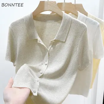 여성용 S-3XL 레저 반팔 셔츠, 올매치 심플 데일리 하라주쿠 Y2k 인기 상의, 기본 단색 우아한 스트리트웨어, 여름