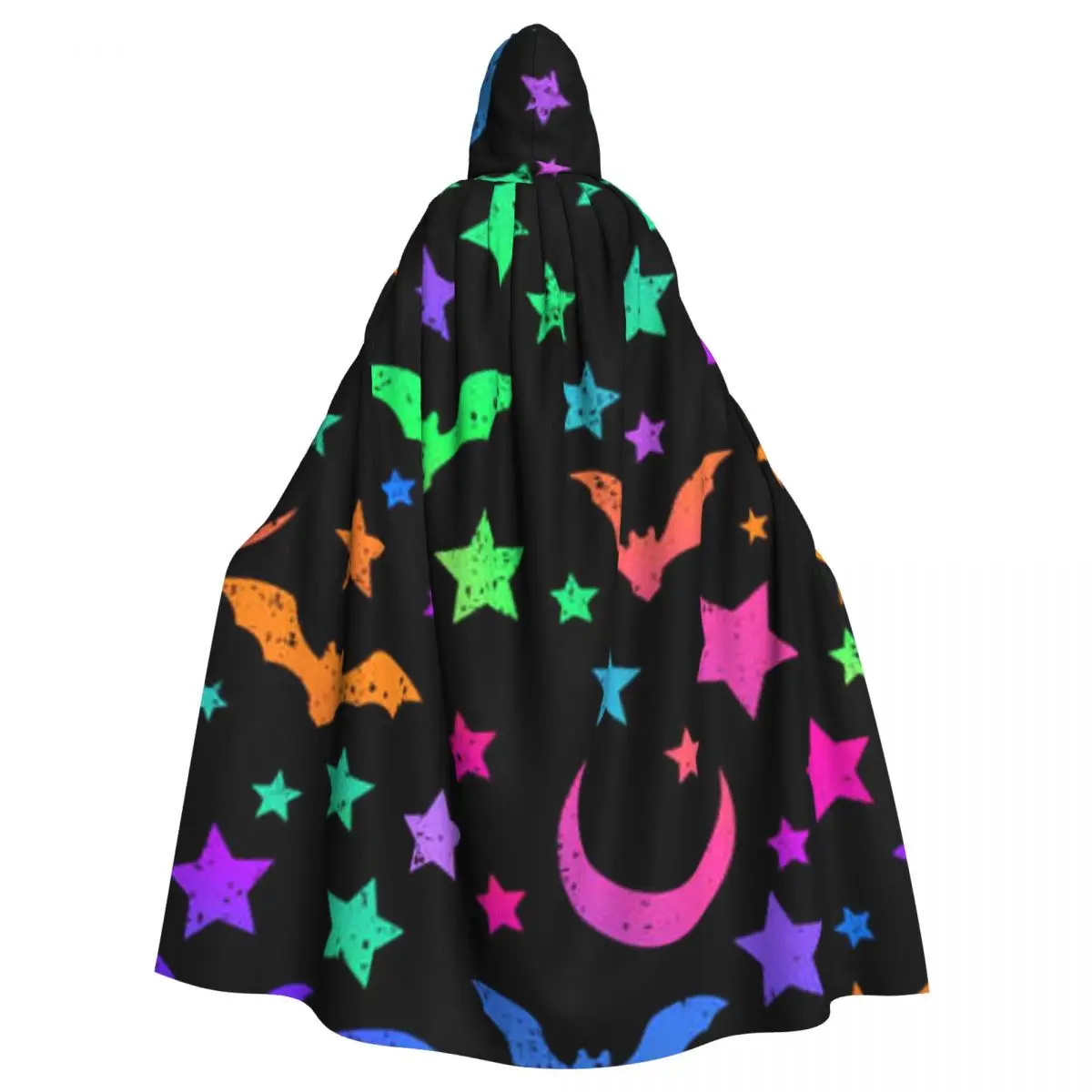 

Cosplay Medieval Costumes Bright Bats, Moon And Stars Hooded Cloak Capes Long Robes Jackets Coat Carnival