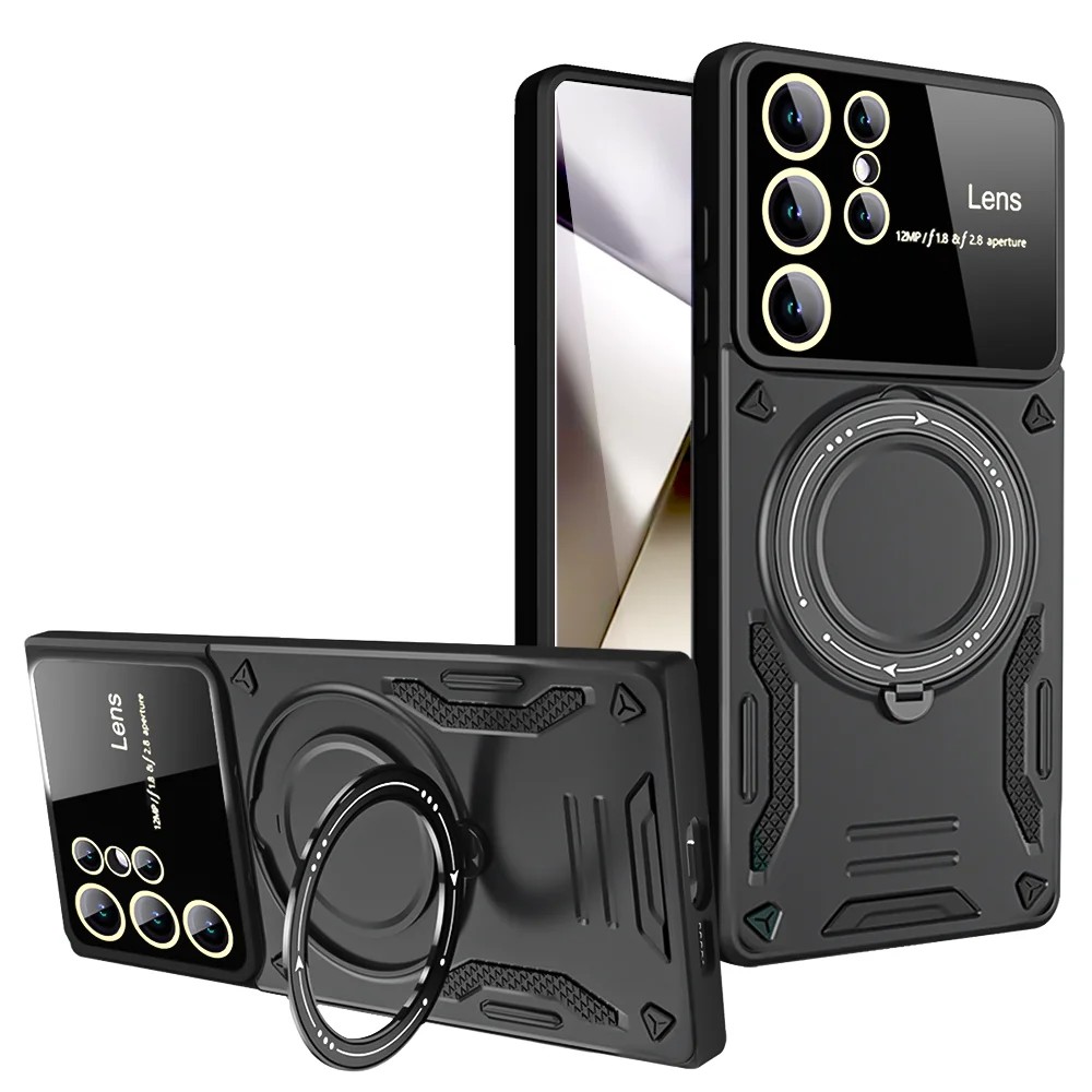 Shockproof Armor Protect Case with Magsafe Magnetic Holder Ring