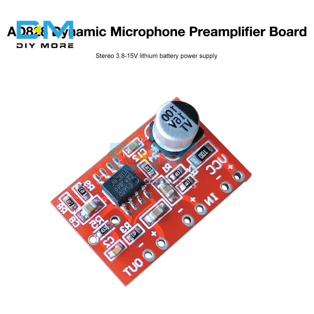 Ad828 Dynamic Microphone Stereo Preamplifier Board Audio Amplifier