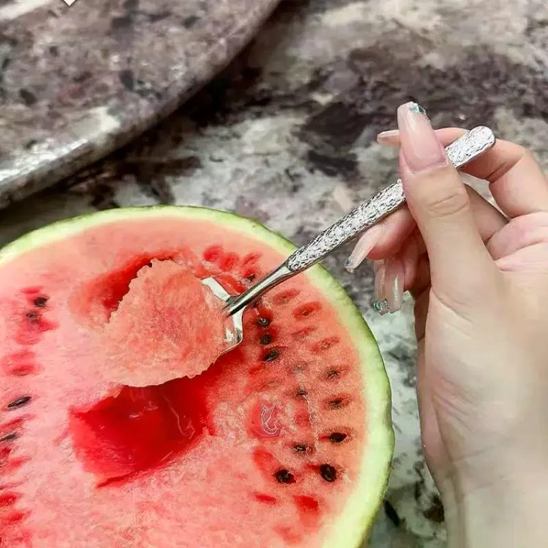 Stainless Steel Watermelon Spoon Ice Crack Shovel Spoon Coffee Spoon Dessert Spoon Cake Spoon Ice Cream Spoon Soup Spoon