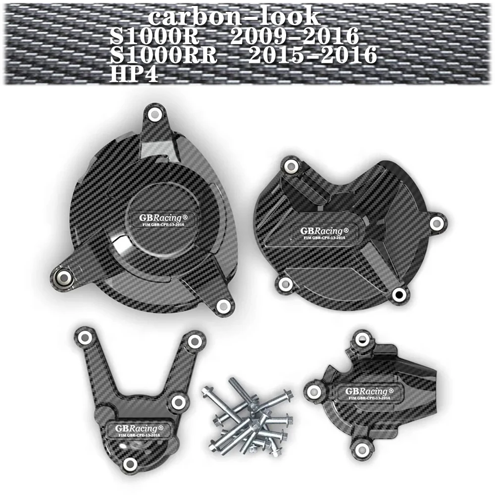 Motorcycle Engine Cover Engine Cover Protector Engine Guard FOR BMW S1000R 2009-& S1000RR 2009-& HP4 Engine Protective Cover carbon-look