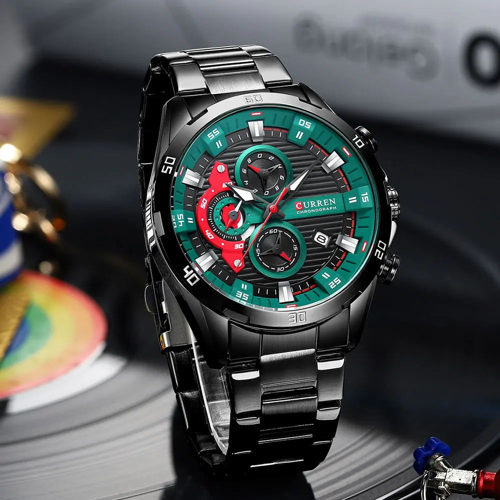 Curren 8402 Men Watch Business  Quartz New Wristwatch 6-Hand Chronograph Quartz Casual Luxury Relogio Masculino 2