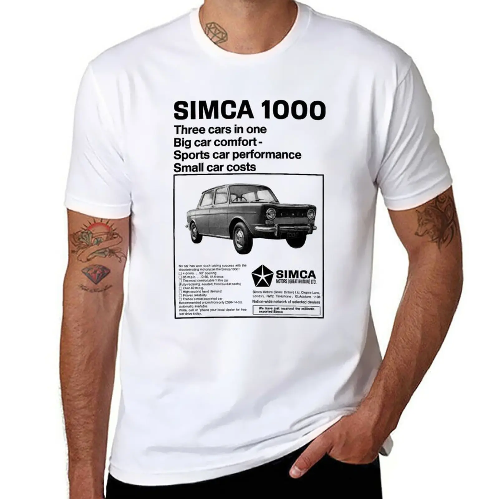 New Simca 1000 T-Shirt Top T Shirt Uomo Plus Size T-Shirt Anime Men T Shirt