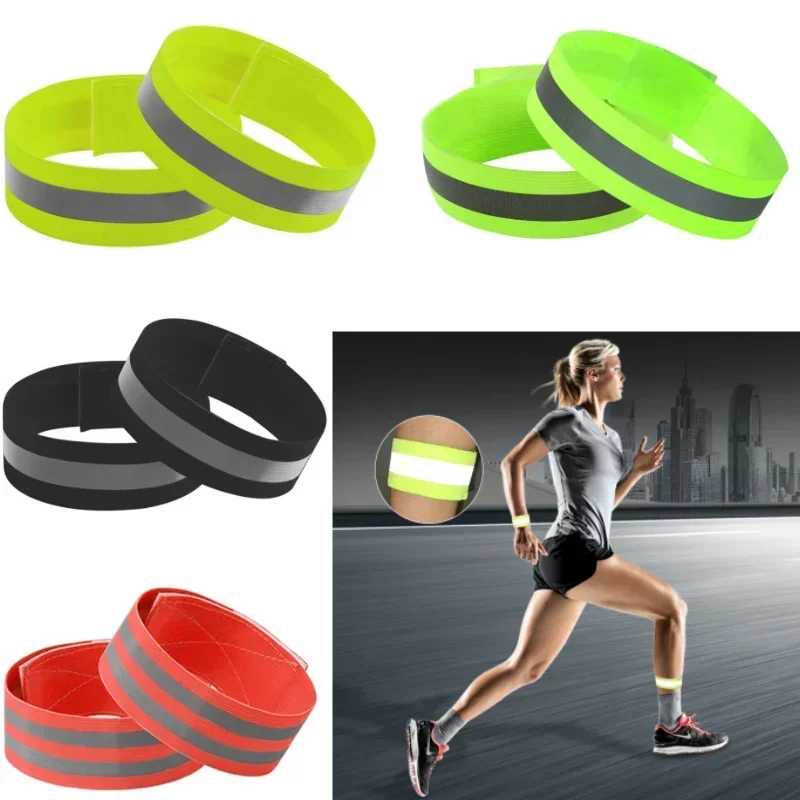 Set Of 4 Double Reflector Strips, Reflective Safety Bracelet 40 X 5 Cm For  Outdoor Jogging, Cycling, Hiking, Motorcycling Or Running