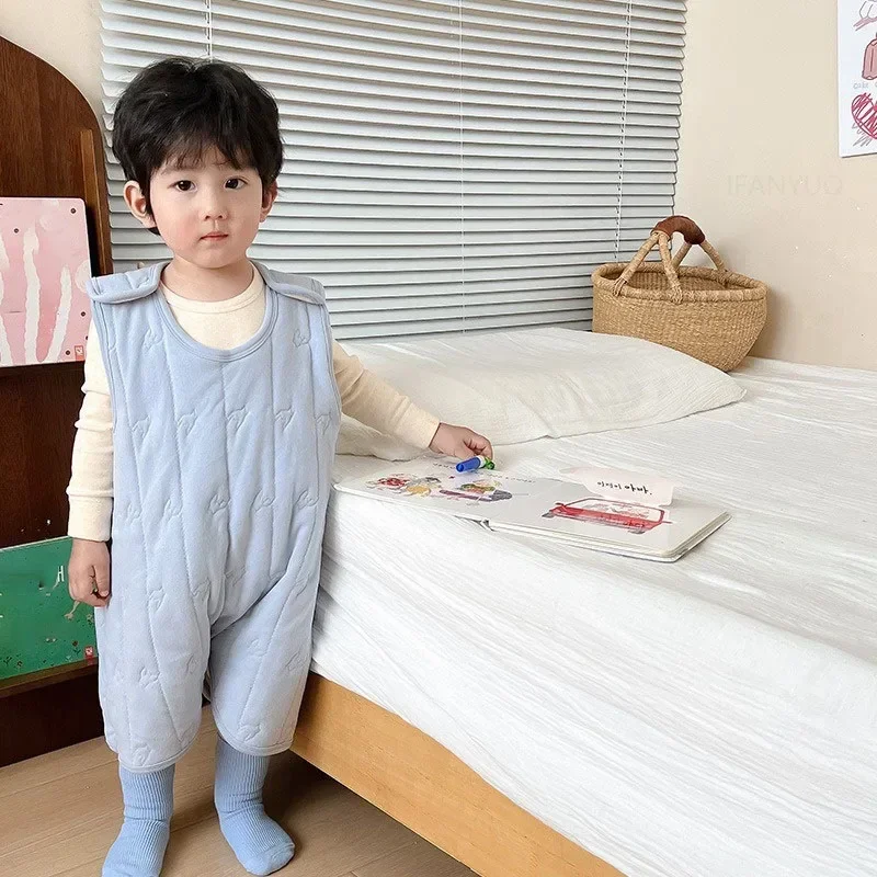 Baby Cotton Jumpsuit Autumn Winter Wool Silk Anti Kick Quilt Blanket Thicken Warm Boys Girls