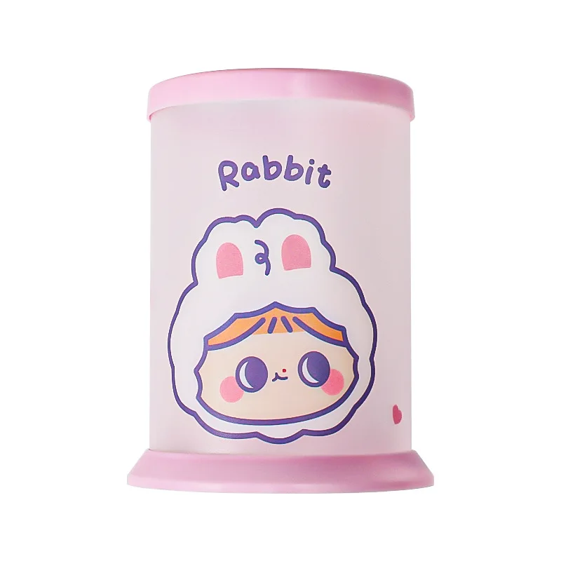 Kawaii Transparent Acrylic Pen Holder Desktop Organizer INS New Fashion Cute Bear Bunny Office Stationery Cosmetics Storage Box pen holder desk organizer pen and brush holder