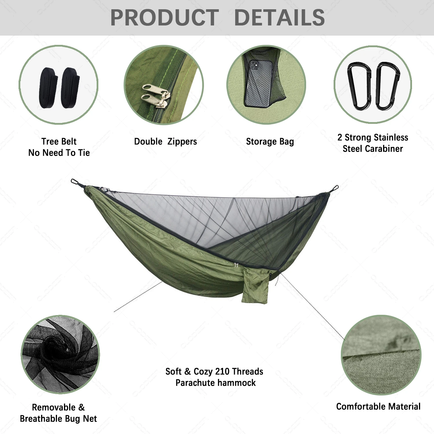 2 Person Camping With Mosquito Net Naturehike Ultralight Equipment Swing For Adults Outdoor Garden Furniture Hanging Hammock 2