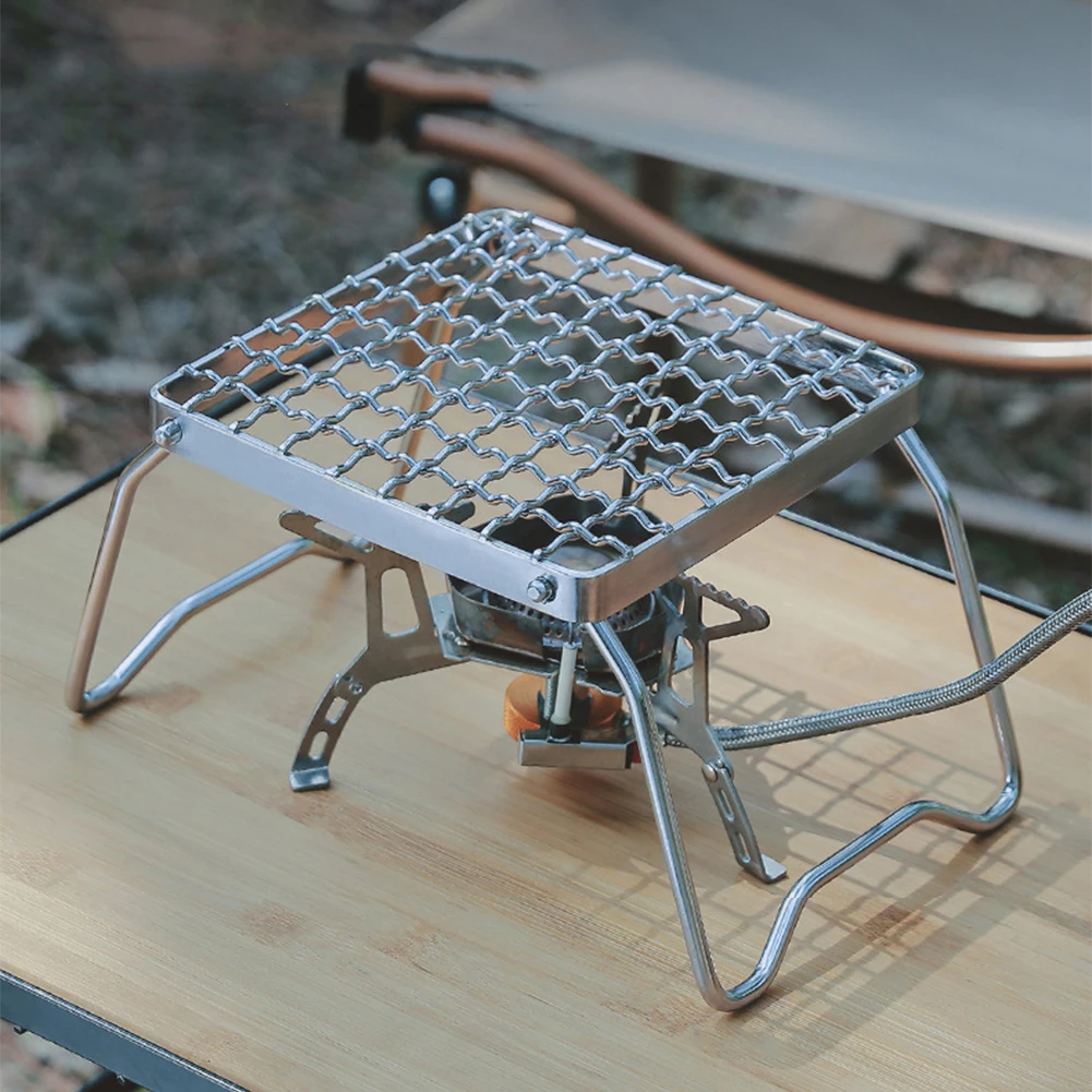 

Multifunctional Folding Campfire Grill Portable Stainless Steel Camping Grill Grate Gas Stove Stand Outdoor Wood Stove Stand