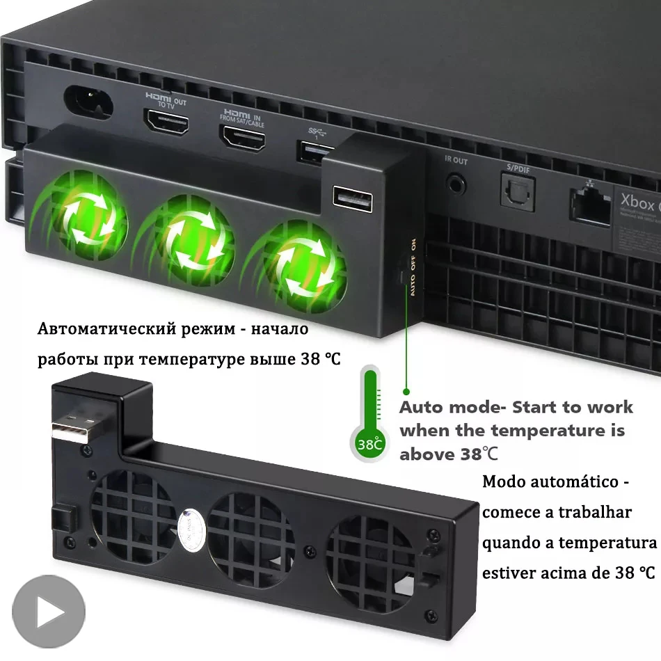 X Box Xbox One X 콘솔 컨트롤러용 냉각 팬, 쿨러 컨트롤, USB 가제트, DC 5V 환풍기, 냉장고, 환풍기 팬