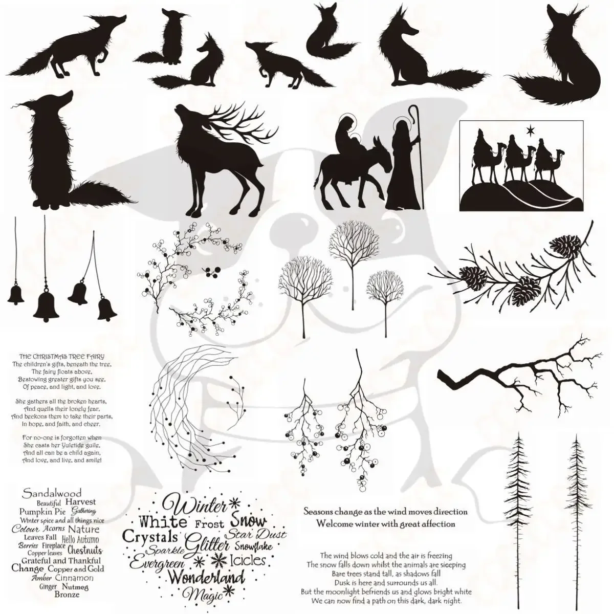 Mini Christmas Collection Clear Stamps Making Card Scrapbook Embossed Paper Album Diy Craft Knife Mould Template