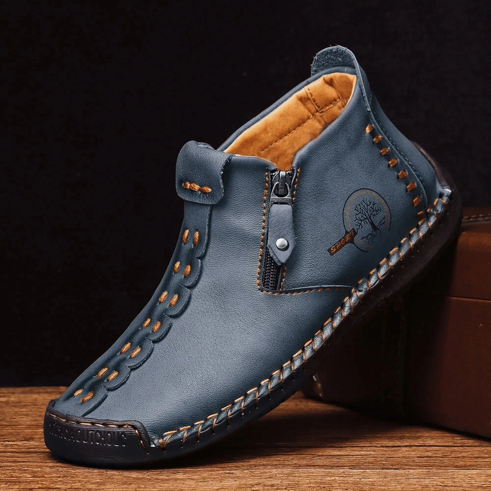 Leather Shoes Men's casual leather ankle boots spring and summer driving shoes
