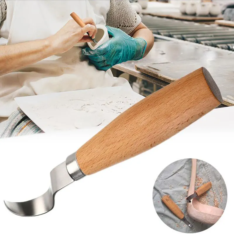 DIY 나무 손잡이 스푼 후크 나이프, 조각 도구, 목공 공예 도구