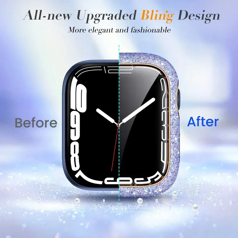 Women's Crystal Diamond Protective Watch Case with Screen Glass