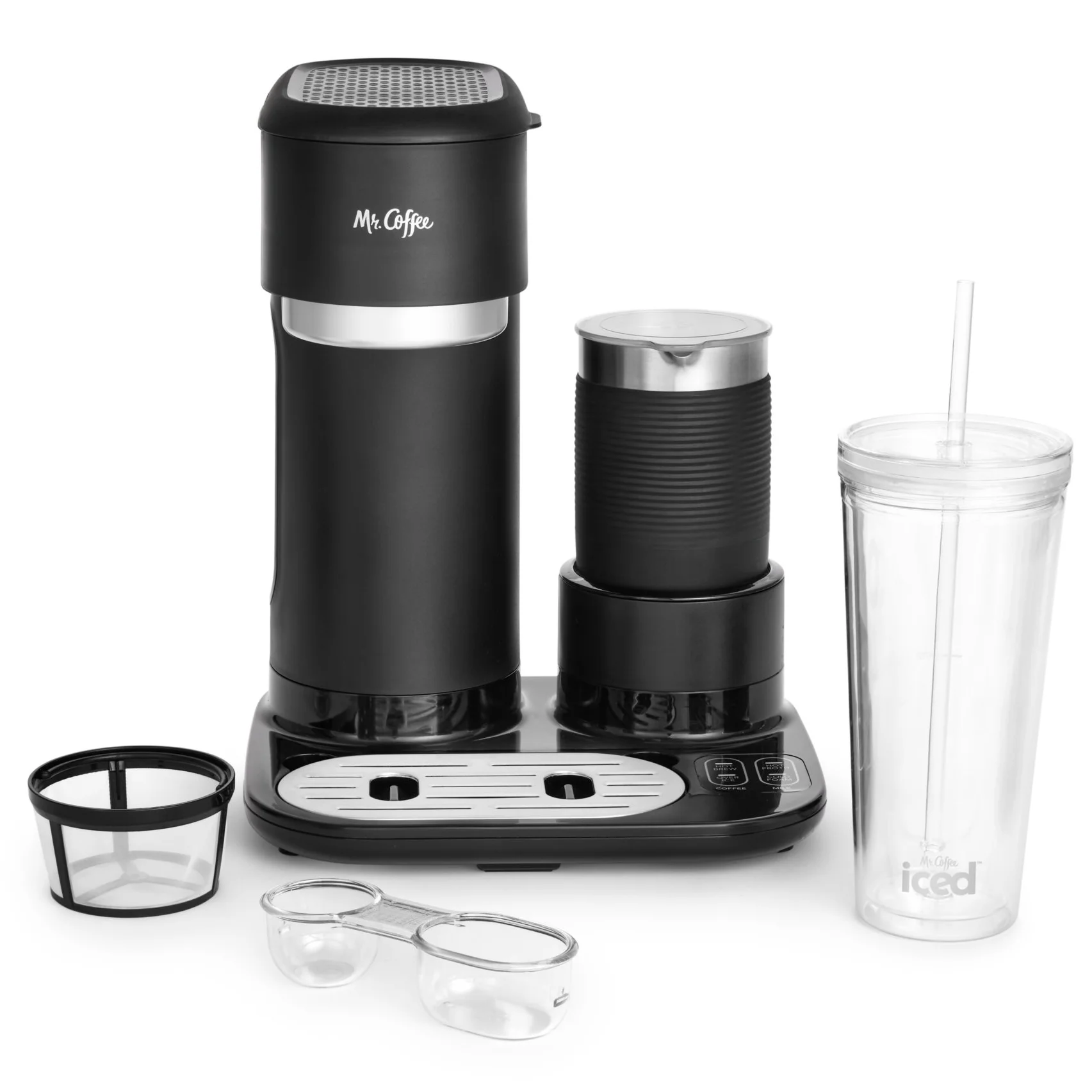 Mr. Coffee Latte Lux 4-in-1 Iced and Hot Single-Serve Coffee Maker with  One-Touch Automatic Milk Frother