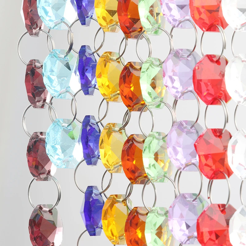 1M All Colors 14mm Crystal Octagon Beads Chains Crystal Glass Hanging Strand Garlands For Home Wedding Shinning Decoration