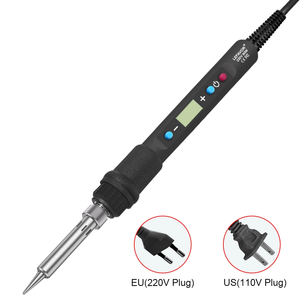 LF 80W Digital display soldering iron welding set C/F switching calibration temperature 100-500C home repair DIY soldering set 3
