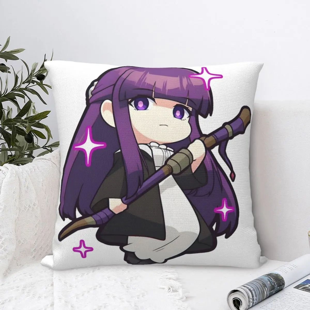 

Frieren Fern Throw Pillow Cover Decorative Pillow Funny Cushion Covers