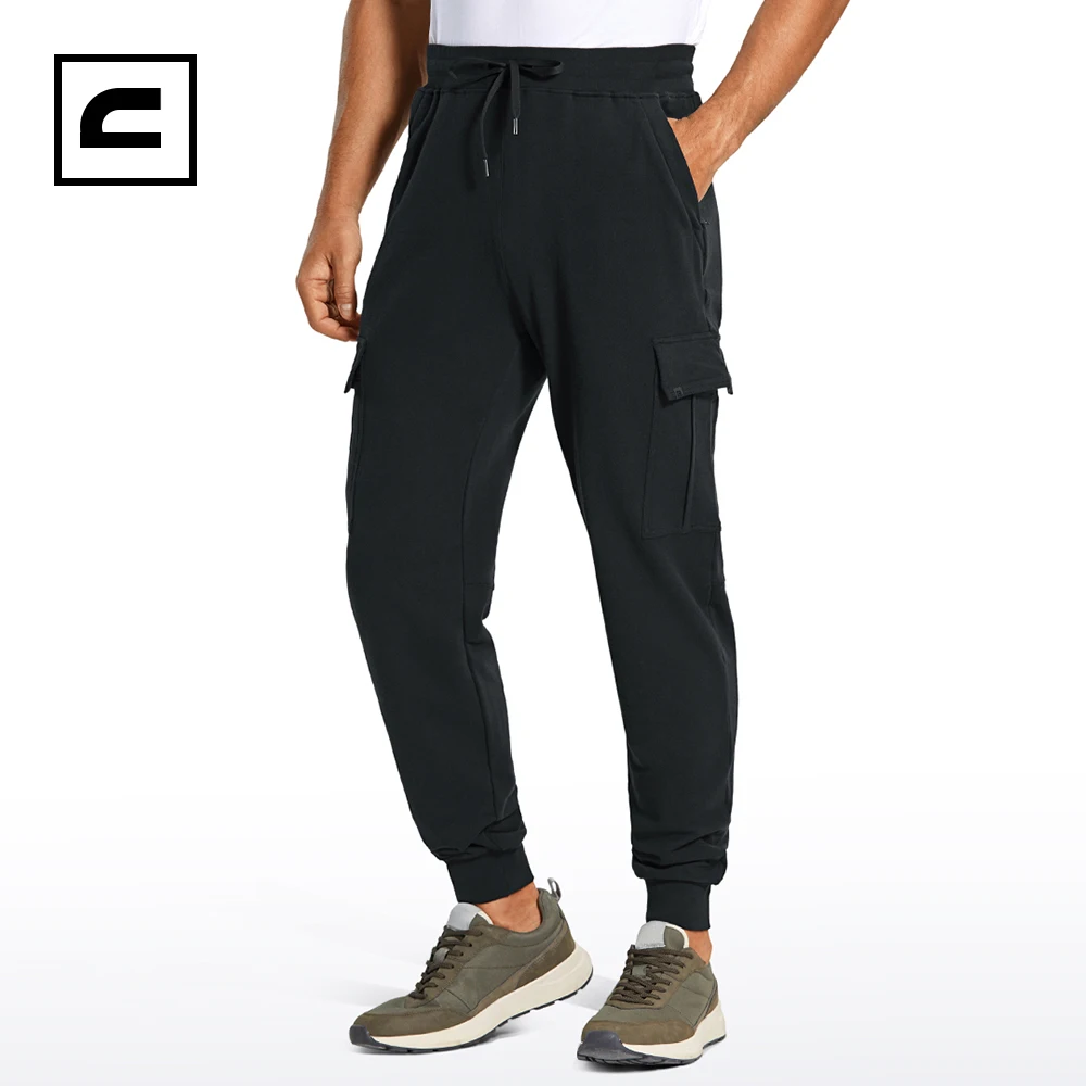 CRZ YOGA Men's Cargo Sweatpants 29" Ultra Soft Casual Lounge Athletic