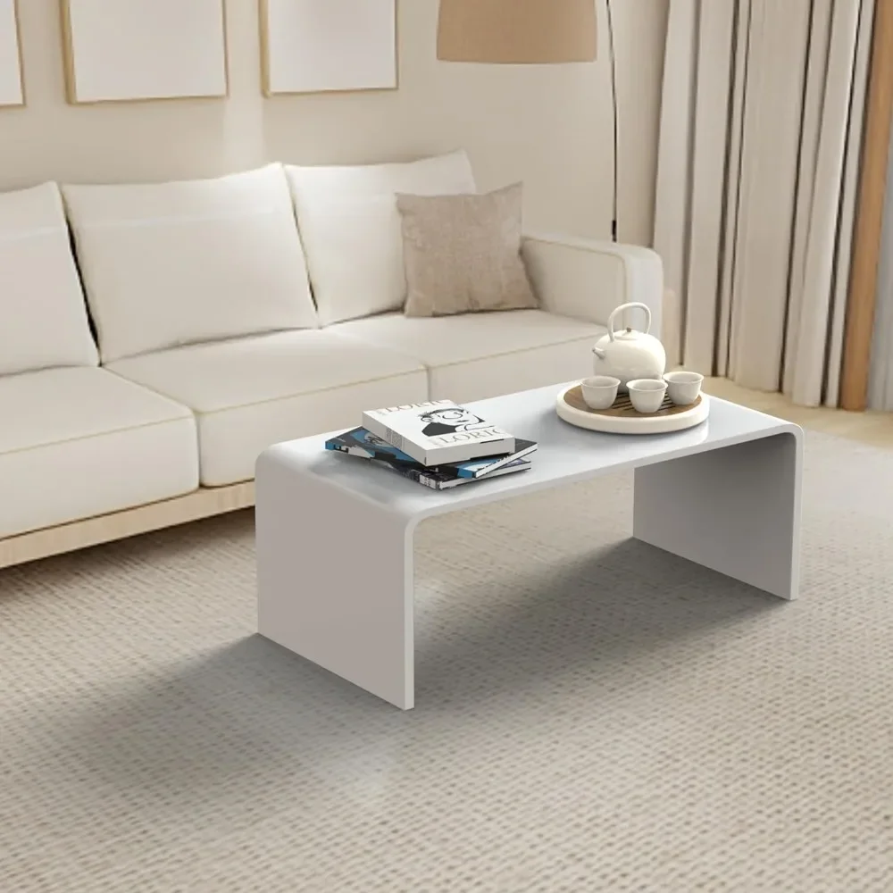 Premium Acrylic Coffee Table, Thick Clear Tea Table, Multipurpose Waterfall Rectangle Lucite Table, Multipurpose Waterfall 4