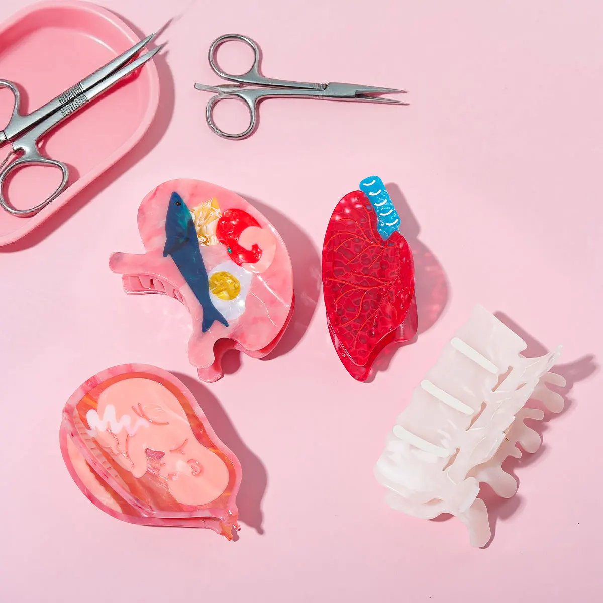 1 pezzo Fermaglio per capelli personalizzato a forma di infermiera, medico, stomaco, polmoni, utero, ossa._voghion.com