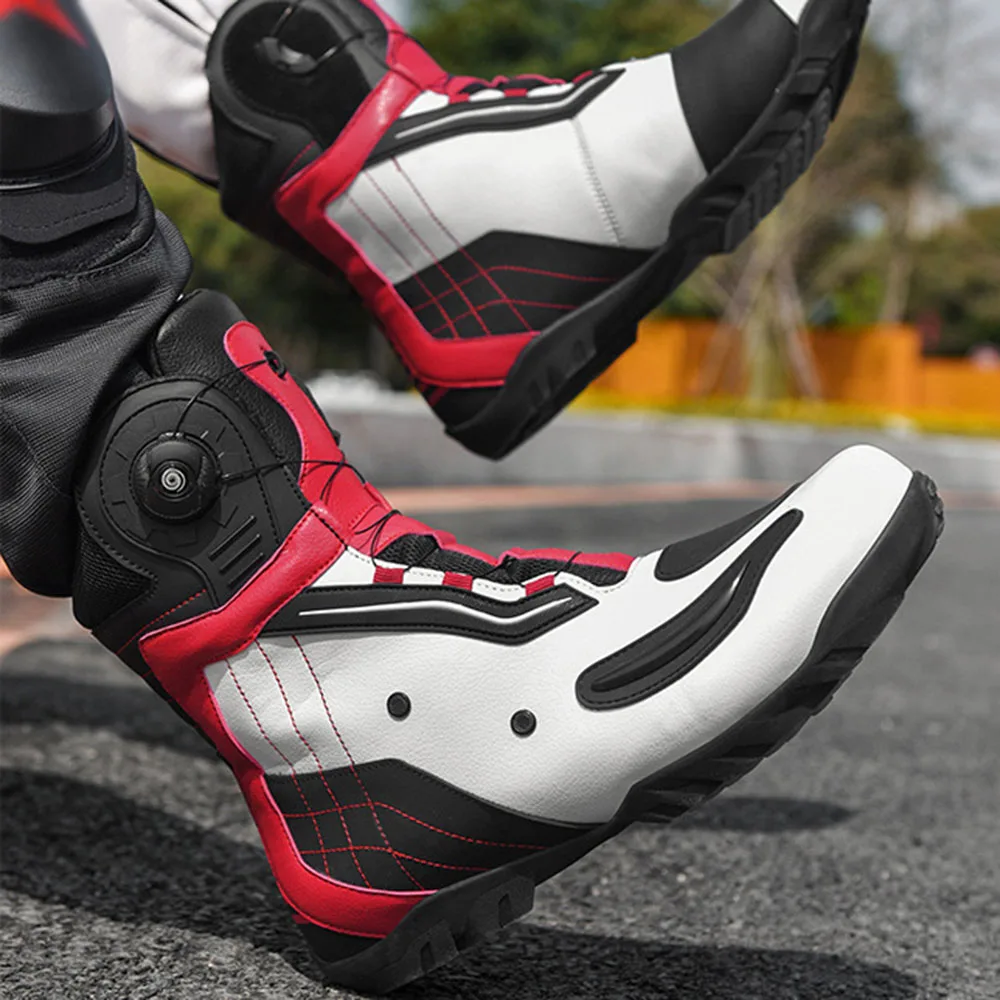 Motorcycle Boots Men Women Motorcycle Shoes Non-Slip Moto Protection Leather Moto Biker Shoes Accessories