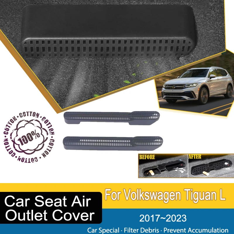 

Car Air Condition Vent Cover For Volkswagen VW Tiguan L 2017~2023 Dustproof Under Seat Moulding Outler Auto Interior Accessories