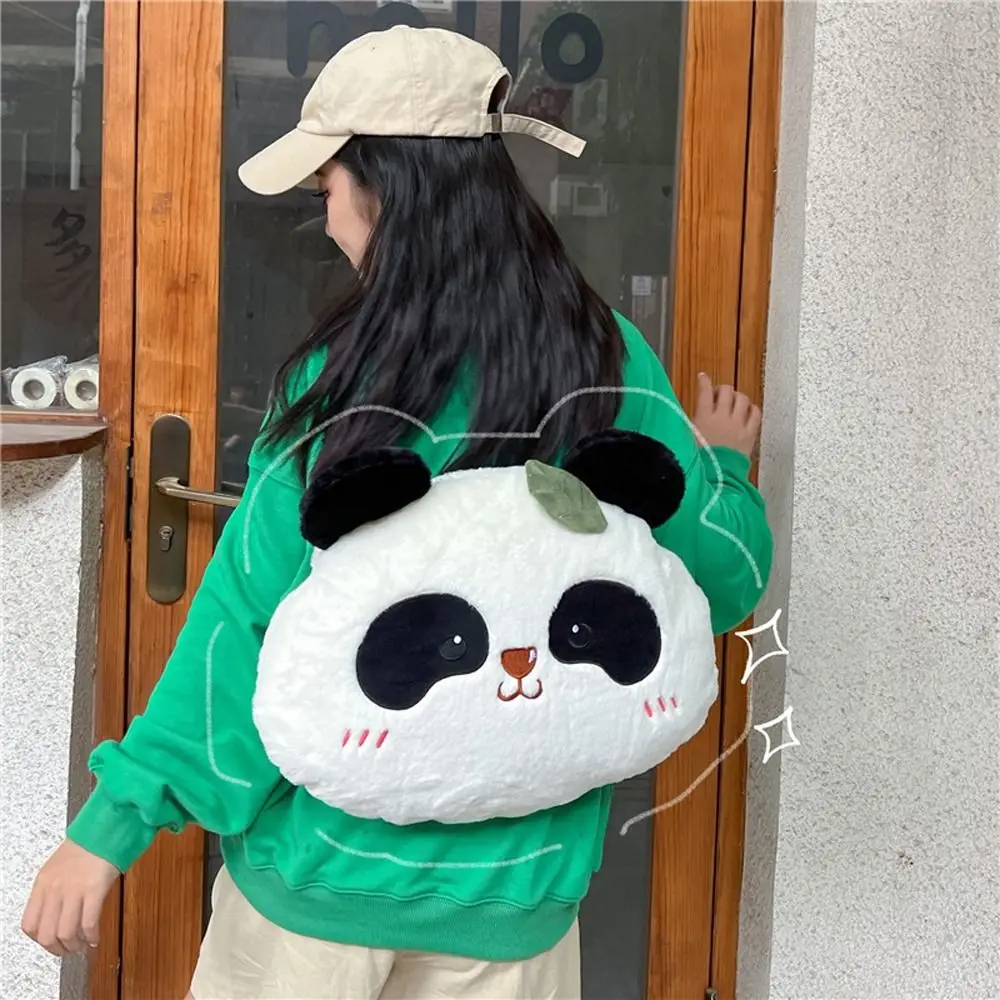 Cartoon Plush Panda Backpack Animal Crossbody Bag Large Capacity Shoulder Bag Portable Message Bag Stuffed Bags