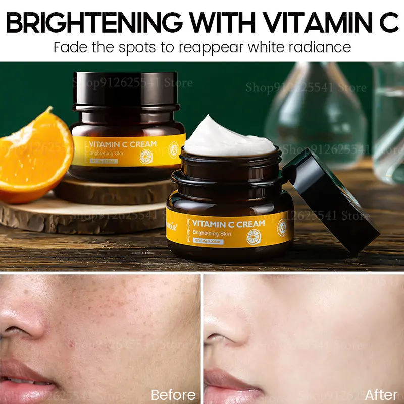 

30g Brighten Skin Vitamin C Whitening Cream Moisturizing and Improving Dullness Firming Anti-Aging Repair Essence Care Cream