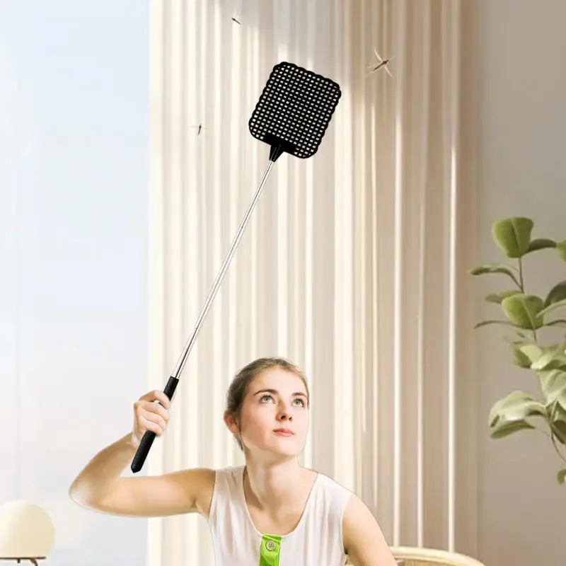 Heavy Duty Fly Swatter Indoor Manual Fly Swatter Retractable Design Swatting Tool For Bedroom Living Room Home And