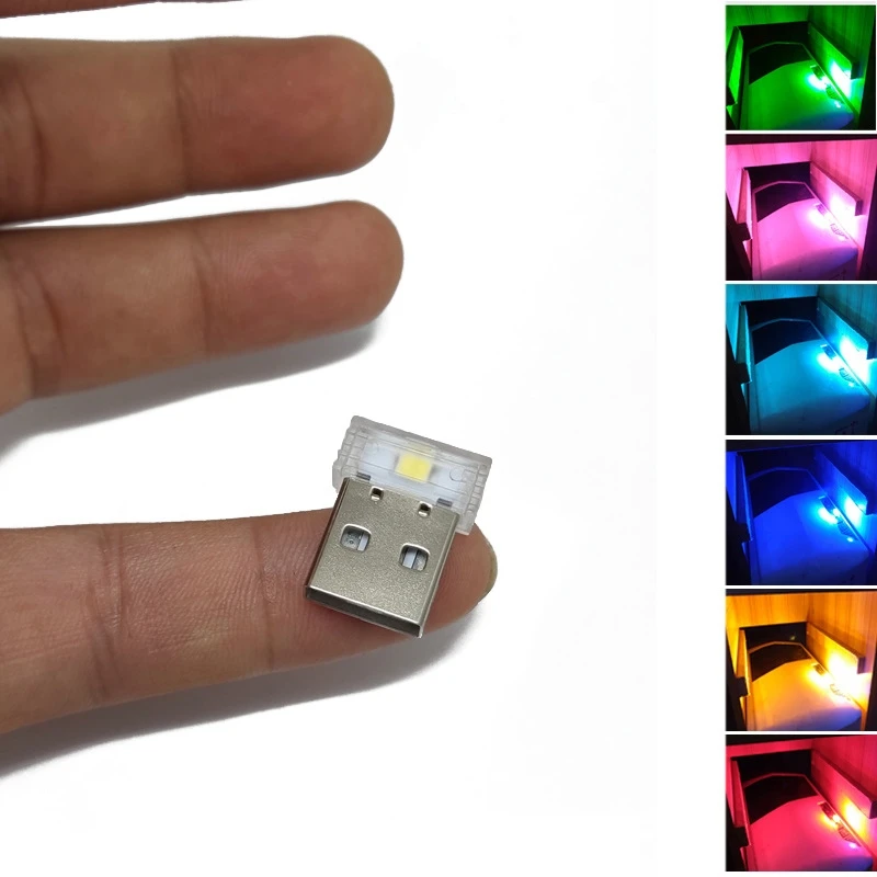 Compact USB LED Car Interior Atmosphere Light - Colorful Decorative Lamp and Emergency Lighting Accessory