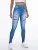 New Women High Waisted Ripped Denim Leggings with Pockets Push Up Hip Lifting Stretchy Soft Breathable Casual Workout Pants
