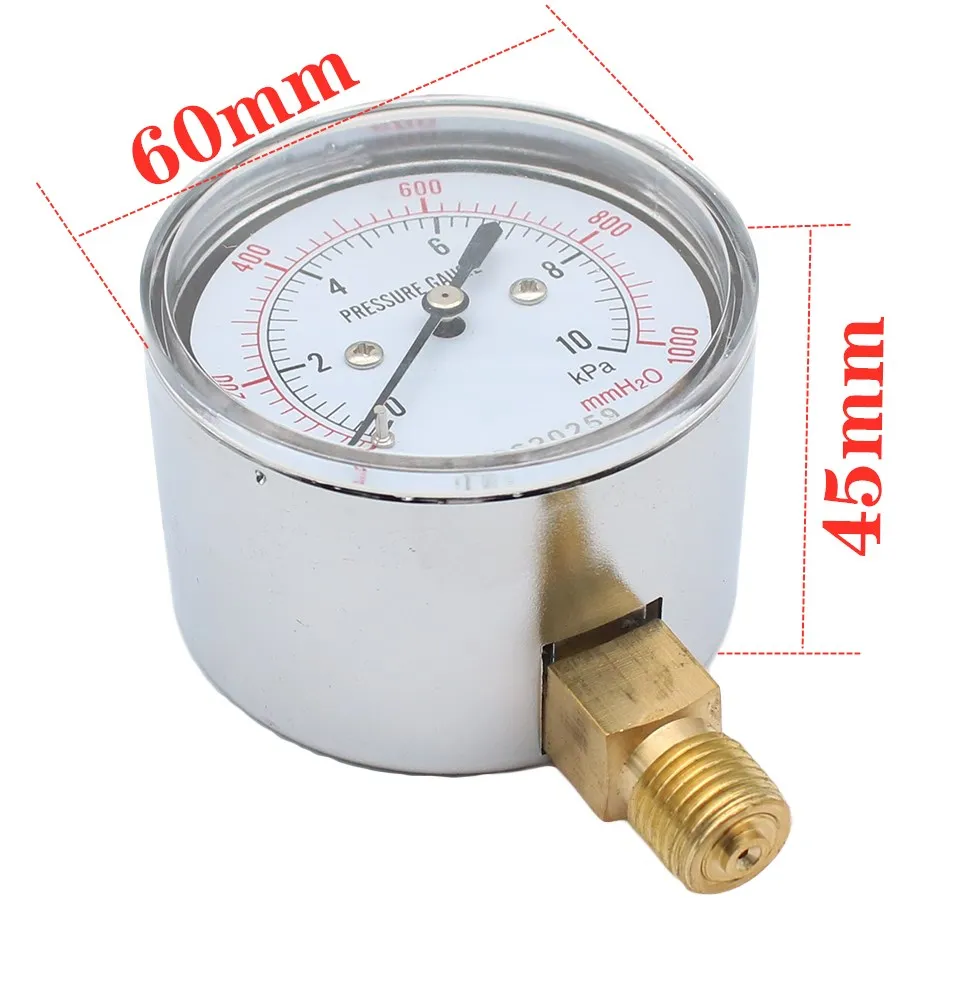 Diaphragm Pressure Gauge YE60 10KPa Gas Meter Overpressure Protected Micropressure Meter Kpa Meter