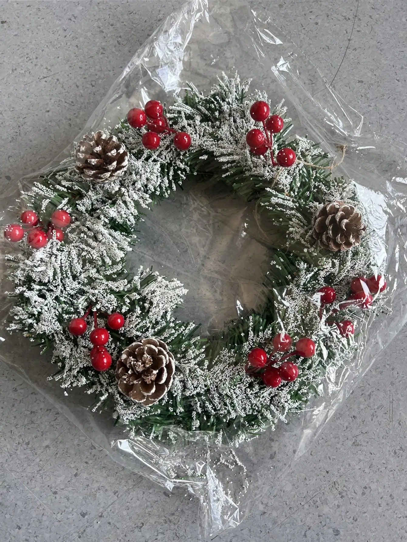 1pc Wreath Front Door Christmas Flower Wreath Thanksgiving Indoor Outdoor Home Decoration Pinecone Snowflake Flower Wreath_voghion.com