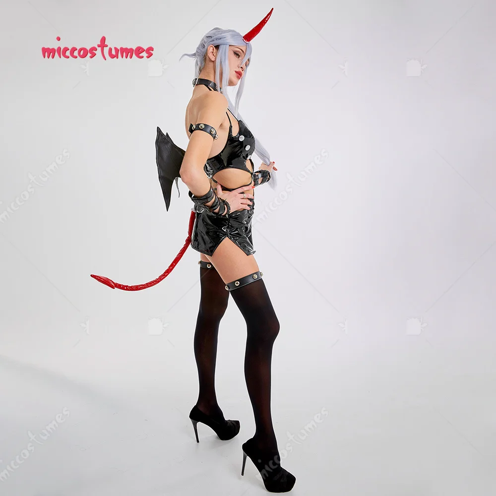 Damen Strumpf Crossover Strap Bodysuit Cosplay Kostüm Outfit mit Kneesocks für Frauen Halloween Cosplay Kostüm 17