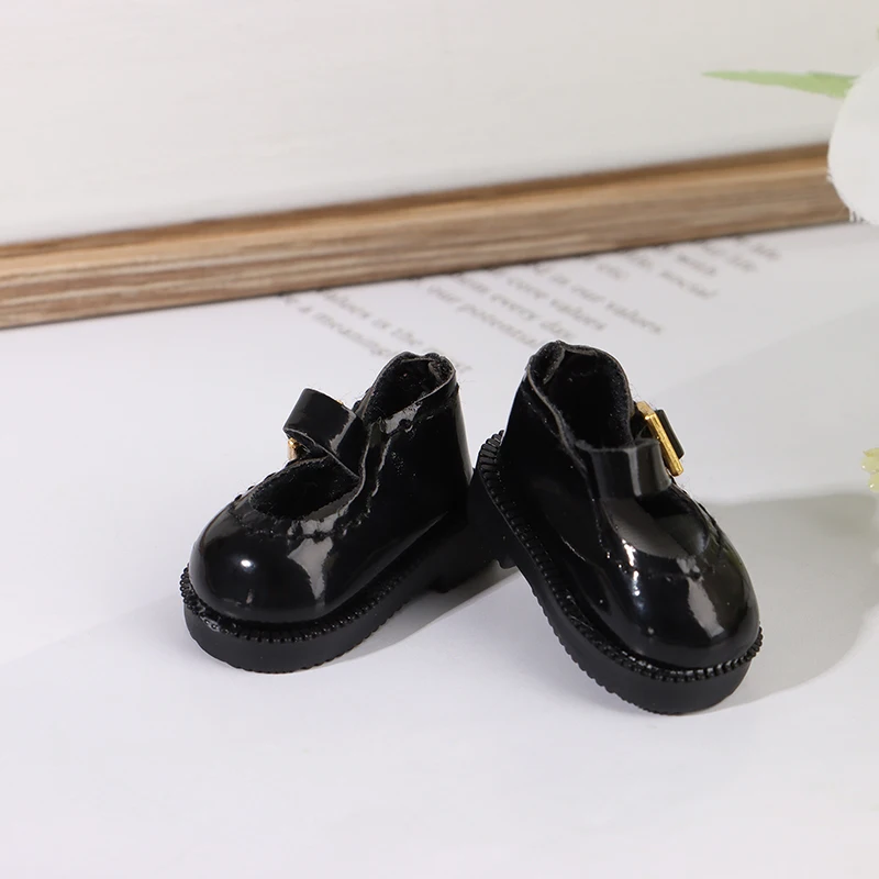 

1 пара миниатюрных черных кожаных обуви, куклы, игрушки для одевания, аксессуары для кукол