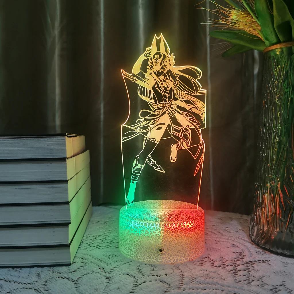 

Cyno 3D Светодиодная аниме-лампа Genshin, фигурка ударопрочной игры, 7 цветов, ночник, Детская домашняя спальня, Декор, Рождественская вечеринка, иллюзия, подарок