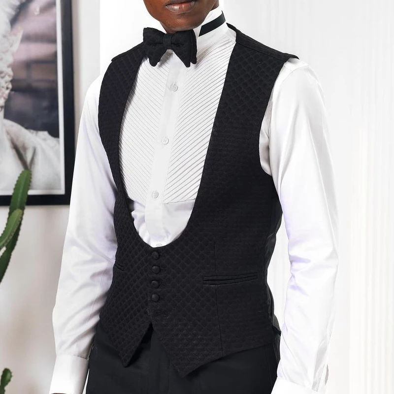 Plaid Men Suit Vest for Gentleman 1 Piece Casual Male Fashion Waistcoat Custom Made Coat 2024 3