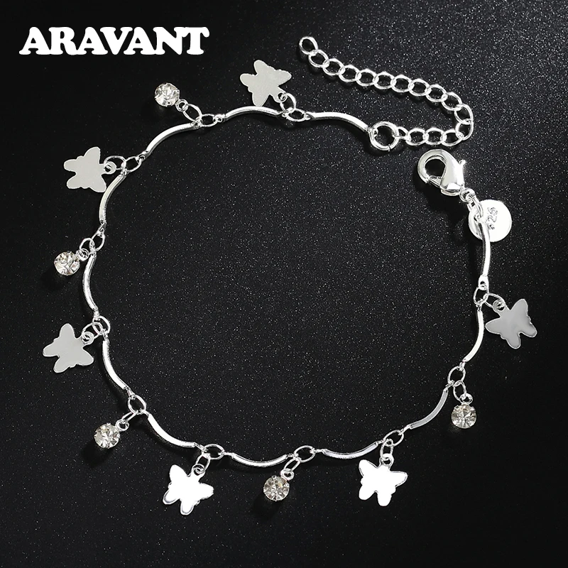 

2023 New 925 Silver Butterfly Charms Bracelets For Women Wedding Jewelry
