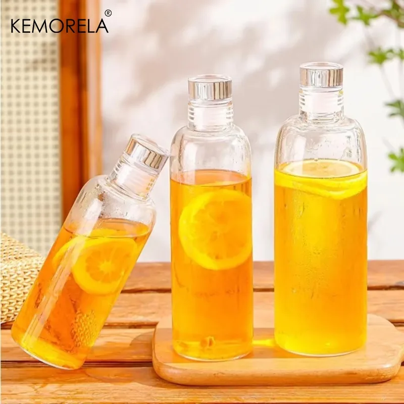 Eco-Friendly Reusable Glass Water Bottle with Leak-Proof Lid