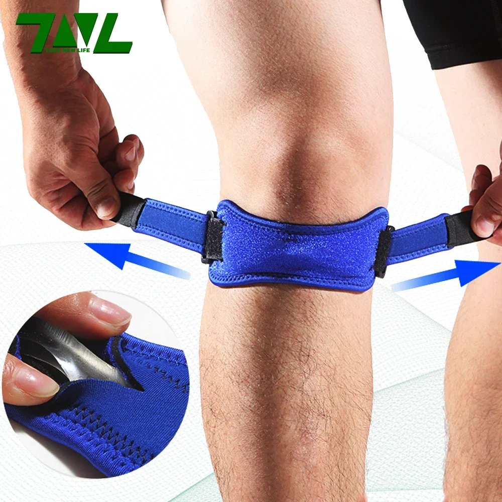 

1PC Knee Pads Patella Tendon Support Strap Pain Relief with Silicone Adjustable Band Knee Strap for Gym Running Weight Lifting