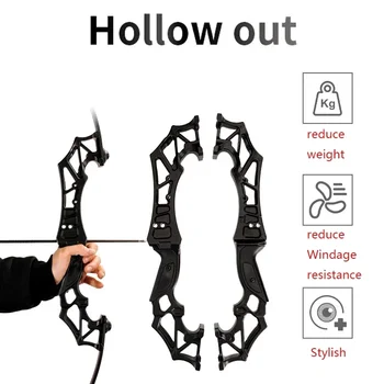 30/40/50lbs Professional Hunting Bow for Fishing, Archery - Alloy Straight Bow For Outdoor Hunting, Shooting, Practice Arrows 4