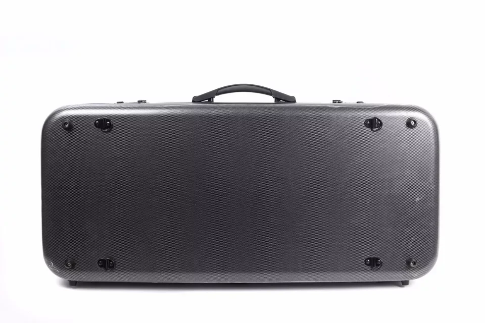 Double Violin/Case Viola Case 4/4 Full Size 17 inch Carbon Fiber Hard Shell Box Portable Strong Handle New
