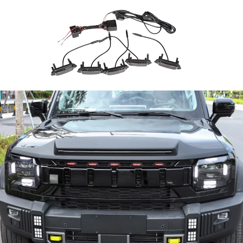 

Car Grille Small Yellow Light Fit for JETOUR Traveler T2 2023 Modified Front Grille Ambient Spotlight Led Daytime Running Light
