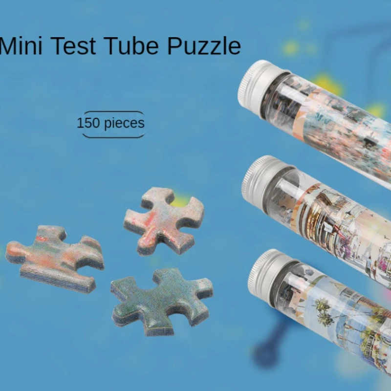 150PCS Mini Test Tube Jigsaw Puzzle Northern Light Decompression Toys Beautiful Painting For Adult Family Game Educational Toy 2